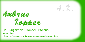 ambrus kopper business card